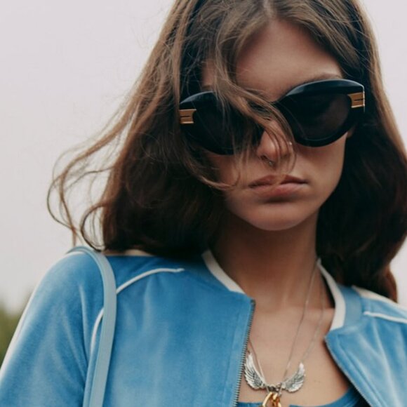 Palm Angels PERI10F MIRACLE 1007 Sunglasses Black Cat Eye Frame, Grey Lenses - Picture 6 of 11